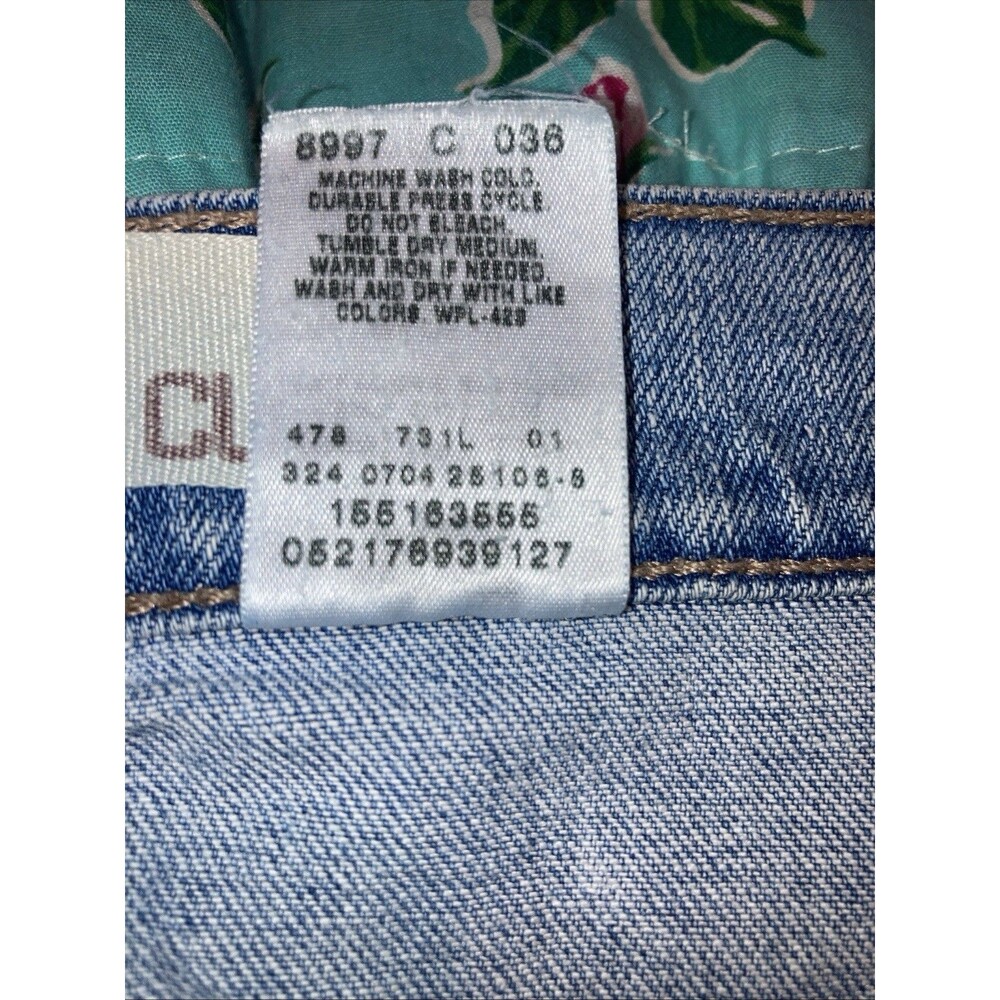 Levi’s Denim Mini Skirt 10 Upcycled Floral Ruffle Y2K Twee Festival Rodeo Boho - Picture 11 of 11